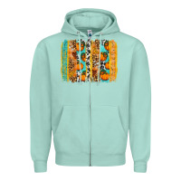 Seafoam Fall Pumpkin brushstrokes Zipper Hoodie - NancyCooperArtShop