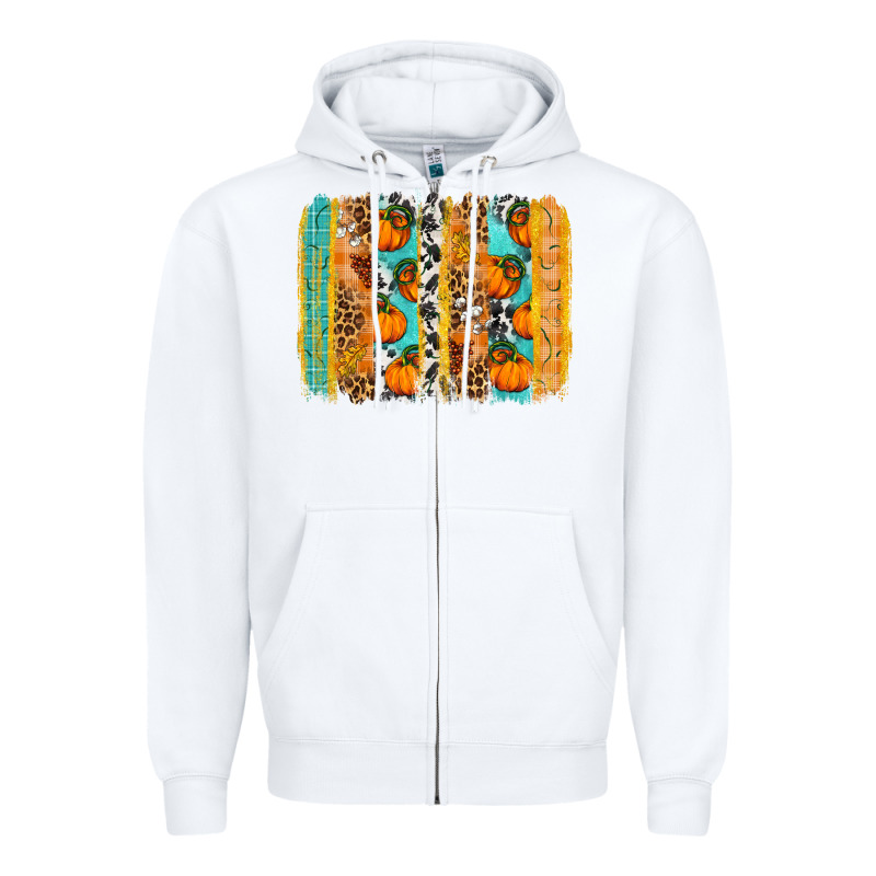 Fall Pumpkin Brushstrokes Zipper Hoodie by NancyCooperArtShop | Teevron