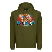 Army Green meowica 4th of july Premium Hoodie - CowGirlArtShop