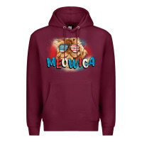 Burgundy meowica 4th of july Premium Hoodie - CowGirlArtShop