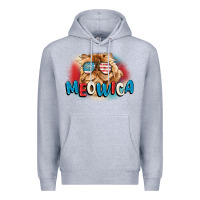 Heather Grey meowica 4th of july Premium Hoodie - CowGirlArtShop