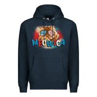 Navy meowica 4th of july Premium Hoodie - CowGirlArtShop