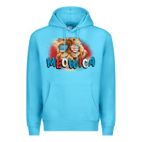 Ocean Blue meowica 4th of july Premium Hoodie - CowGirlArtShop