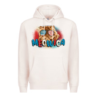 Pale Pink meowica 4th of july Premium Hoodie - CowGirlArtShop