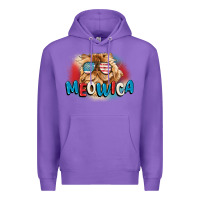 Purple meowica 4th of july Premium Hoodie - CowGirlArtShop