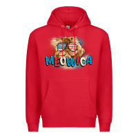 Red meowica 4th of july Premium Hoodie - CowGirlArtShop