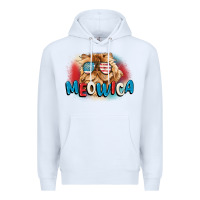 White meowica 4th of july Premium Hoodie - CowGirlArtShop