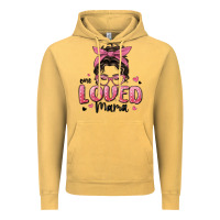 Vintage Mustard one loved mama messy bun Vintage Hoodie - MaliasSmallBusiness