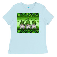 Baby Blue st patricks gnomes Ladies Tee - Jasminsmagicworld