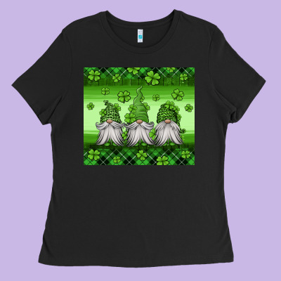 St Patricks Gnomes Ladies Tee Designed By Jasminsmagicworld