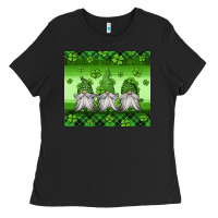 Black st patricks gnomes Ladies Tee - Jasminsmagicworld