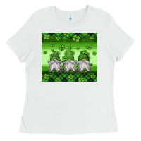 White st patricks gnomes Ladies Tee - Jasminsmagicworld
