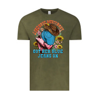 Vintage Olive lord have mercy baby got her blue jeans on Vintage Tee - NancyCooperArtShop