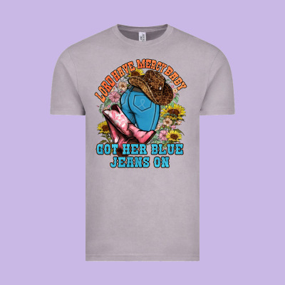 Lord Have Mercy Baby Got Her Blue Jeans On Vintage Tee Designed By Nancycooperartshop