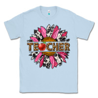 Dusty Blue western teacher sunflower Classic Tee - NancyCooperArtShop