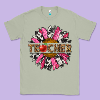 Western Teacher Sunflower Classic Tee Designed By Nancycooperartshop