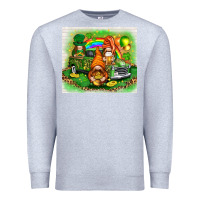 Heather Grey St. Patrick's Day gnomies with truck tumbler Premium Sweatshirt - HowdyJamesFarm