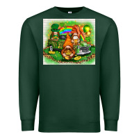 Sports Green St. Patrick's Day gnomies with truck tumbler Premium Sweatshirt - HowdyJamesFarm