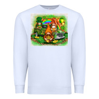 White St. Patrick's Day gnomies with truck tumbler Premium Sweatshirt - HowdyJamesFarm