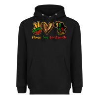 Black Peace love Juneteenth Heavyweight Hoodie - HowdyJamesFarm