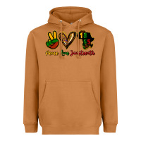 Meerkat Peace love Juneteenth Heavyweight Hoodie - HowdyJamesFarm