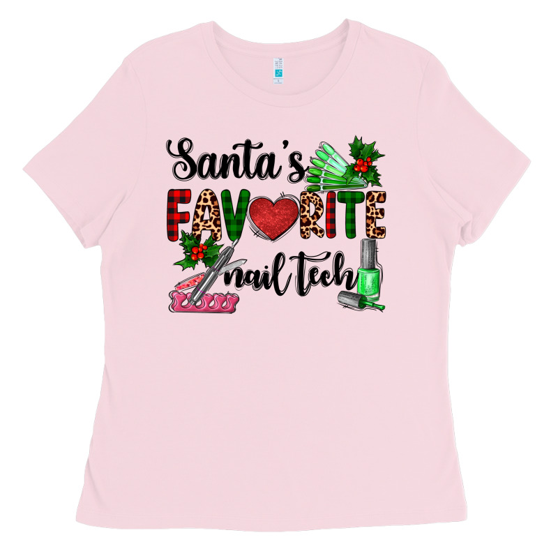Santa's Favorite Nail Tech Ladies Tee by AdoDesignShop | Teevron