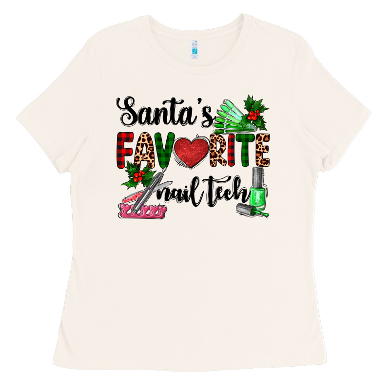 Santa's Favorite Nail Tech Ladies Tee by AdoDesignShop | Teevron