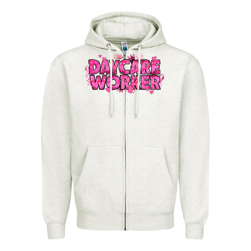 Breast Cancer Daycare Worker Zipper Hoodie by texasbilliewilder | Teevron