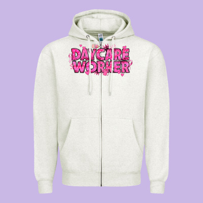 Breast Cancer Daycare Worker Zipper Hoodie Designed By Texasbilliewilder