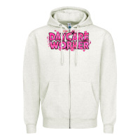 Oatmeal Heather Breast Cancer Daycare Worker Zipper Hoodie - texasbilliewilder