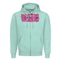 Seafoam Breast Cancer Daycare Worker Zipper Hoodie - texasbilliewilder