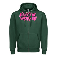 Sports Green Breast Cancer Daycare Worker Zipper Hoodie - texasbilliewilder