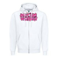 White Breast Cancer Daycare Worker Zipper Hoodie - texasbilliewilder