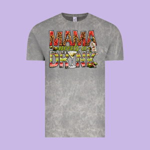 Mama Needs A Drink Vintage Tee Designed By Nancycooperartshop