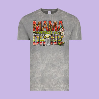 Mama Needs A Drink Vintage Tee Designed By Nancycooperartshop