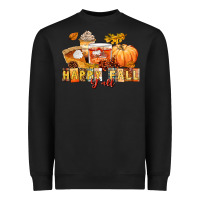 Black happy fall y'all Heavyweight Sweatshirt - LillyAllenDesigns