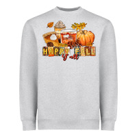 Heather Grey happy fall y'all Heavyweight Sweatshirt - LillyAllenDesigns