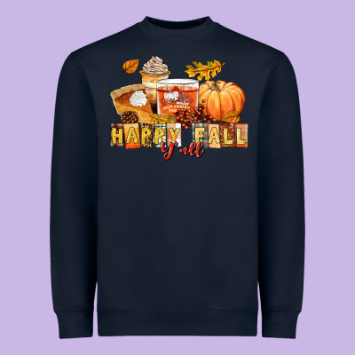 Happy Fall Y'all Heavyweight Sweatshirt Designed By Lillyallendesigns
