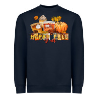 Navy happy fall y'all Heavyweight Sweatshirt - LillyAllenDesigns
