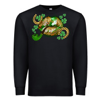 Black St. Patrick's Day lips Premium Sweatshirt - CowGirlArtShop