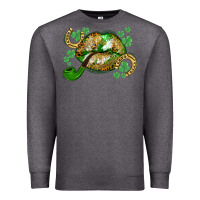 Charcoal Heather St. Patrick's Day lips Premium Sweatshirt - CowGirlArtShop