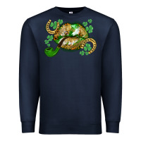 Navy St. Patrick's Day lips Premium Sweatshirt - CowGirlArtShop