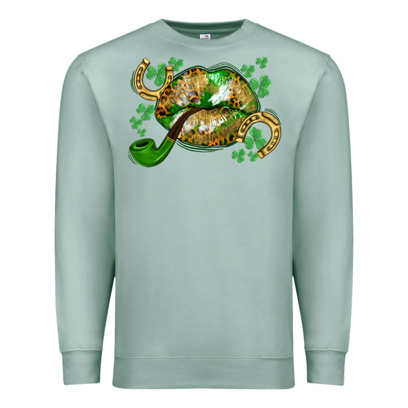 St. Patrick's Day Lips Premium Sweatshirt by CowGirlArtShop | Teevron
