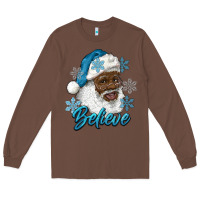 Chestnut winter christmas african american santa believe Long Sleeve Tee - RanaPortraitStore