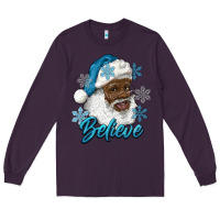 Plum winter christmas african american santa believe Long Sleeve Tee - RanaPortraitStore