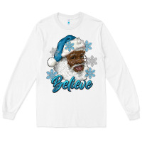White winter christmas african american santa believe Long Sleeve Tee - RanaPortraitStore