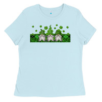 Baby Blue st patricks gnomes Ladies Tee - Jasminsmagicworld