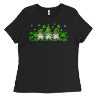 Black st patricks gnomes Ladies Tee - Jasminsmagicworld