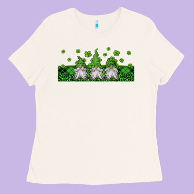St Patricks Gnomes Ladies Tee Designed By Jasminsmagicworld