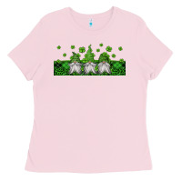 Bubblegum Pink st patricks gnomes Ladies Tee - Jasminsmagicworld